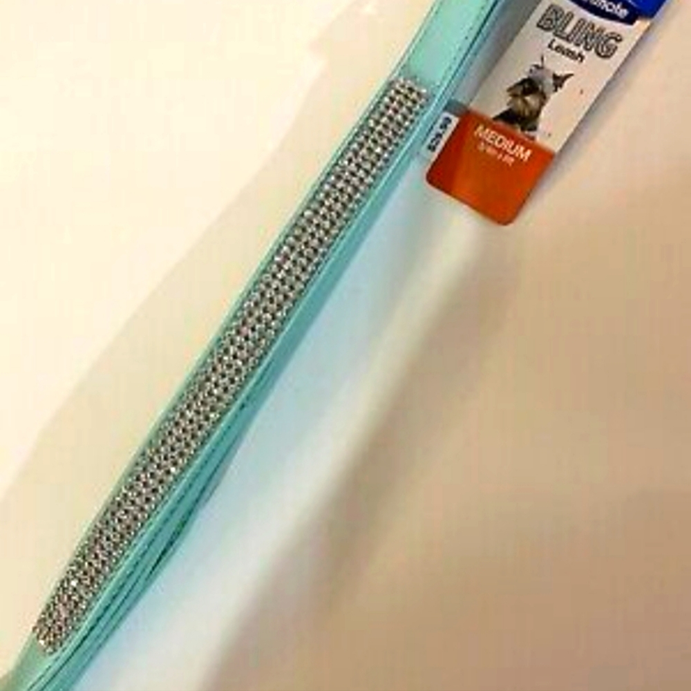 Petmate Bling Pet Dog Leash / Lead Medium 3/4” x 6ft. Robin Blue